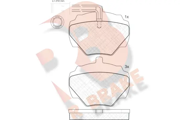 Kit de plaquettes de frein, frein à disque R BRAKE RB0702