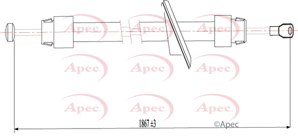 Tirette à câble, frein de stationnement APEC CAB1088