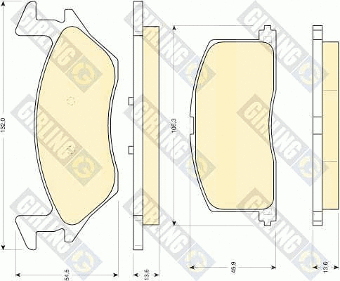 Kit de plaquettes de frein, frein à disque GIRLING 6108789