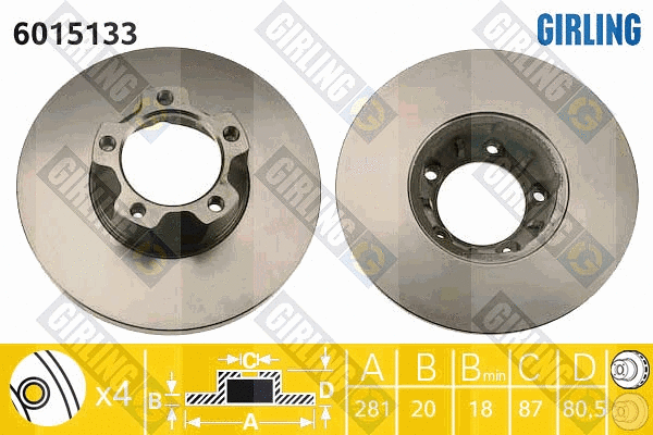 Disque de frein GIRLING 6015133