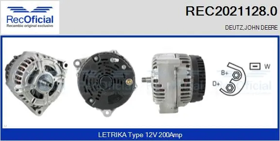 Alternateur RECOFICIAL REC2021128.0