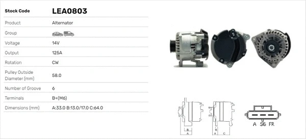 Alternateur LUSA LEA0803
