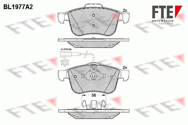 Kit de plaquettes de frein, frein à disque FTE 9010567