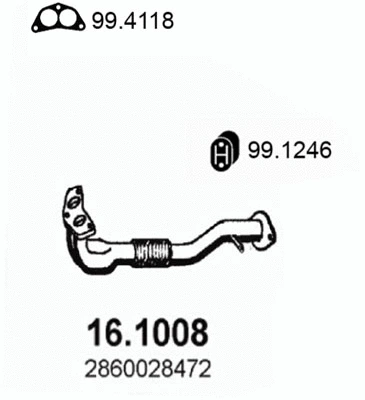 Tuyau d'échappement ASSO 16.1008