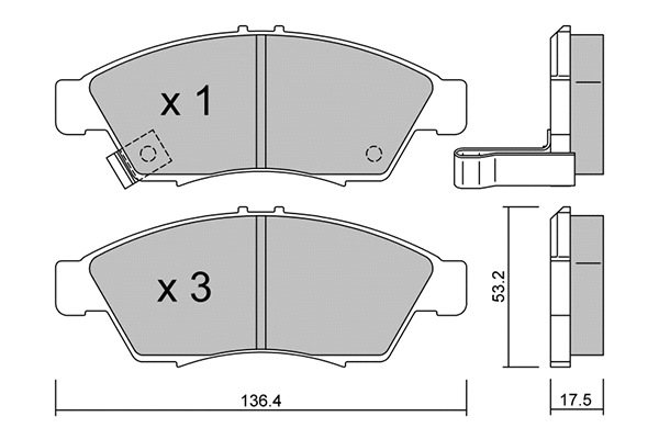 Kit de plaquettes de frein, frein à disque AISIN BPSZ-1003