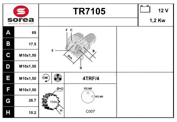 Démarreur SERA TR7105