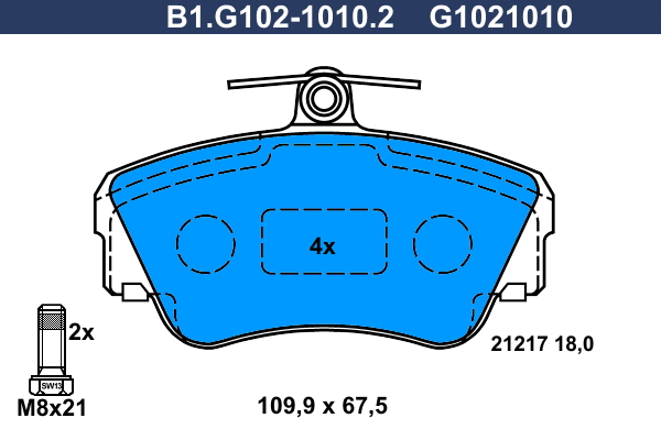 Kit de plaquettes de frein, frein à disque GALFER B1.G102-1010.2
