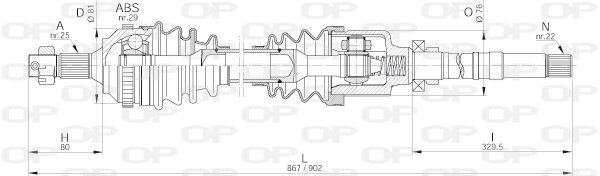 Arbre de transmission OPEN PARTS DRS6221.00