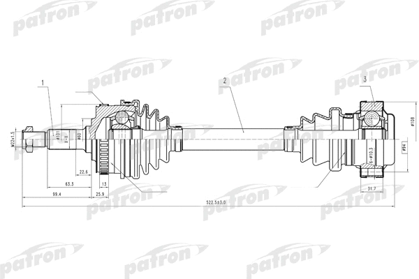 Arbre de transmission PATRON PDS0173