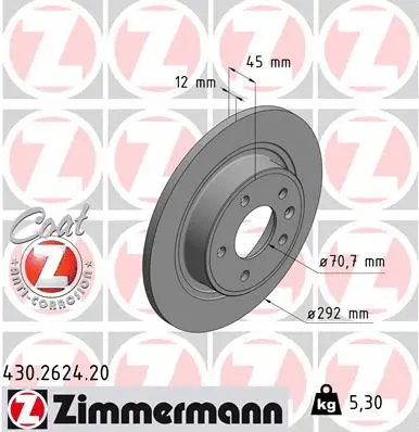 Disque de frein ZIMMERMANN 430.2624.20