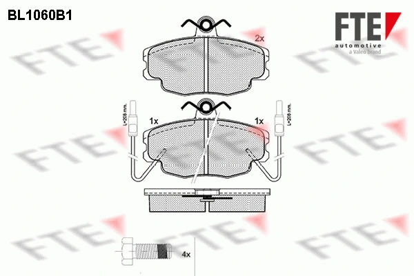 Kit de plaquettes de frein, frein à disque FTE 9010021