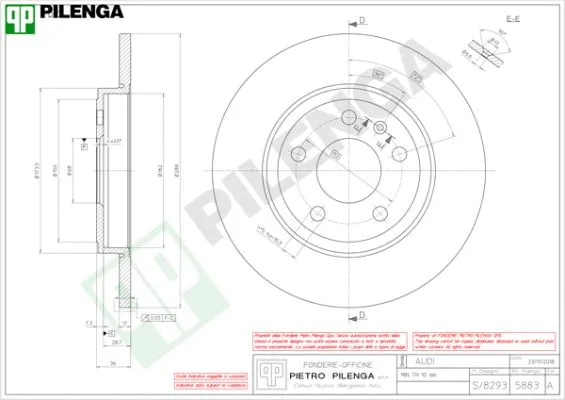 Disque de frein PILENGA 5883
