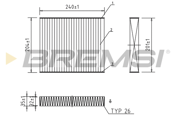 Filtre, air de l'habitacle BREMSI FC0073A