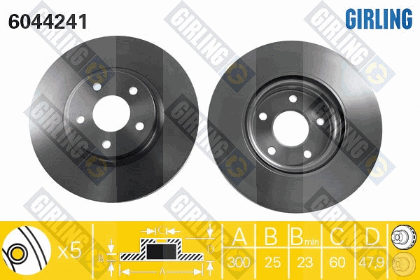 Disque de frein GIRLING 6044241