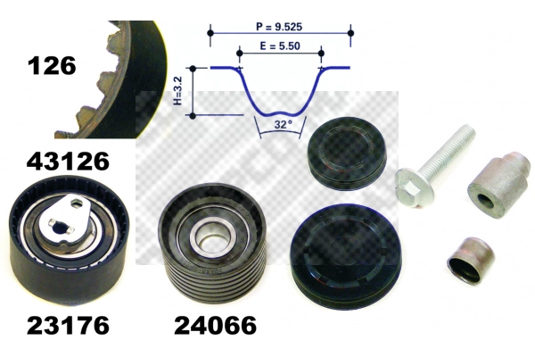 Kit de courroie crantée MAPCO 23136
