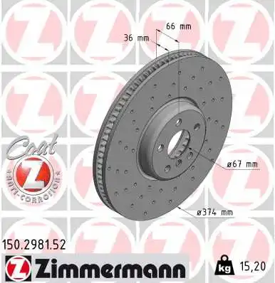 Disque de frein ZIMMERMANN 150.2981.52