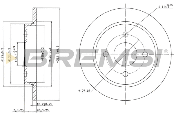 Disque de frein BREMSI CD6281S