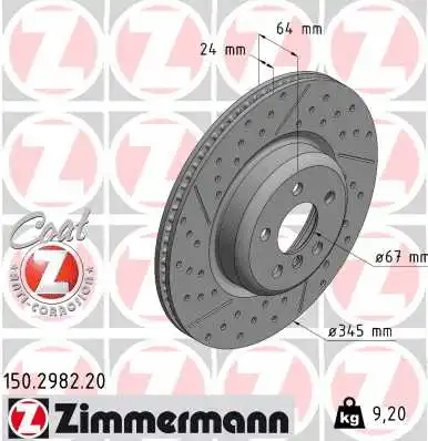 Disque de frein ZIMMERMANN 150.2982.20