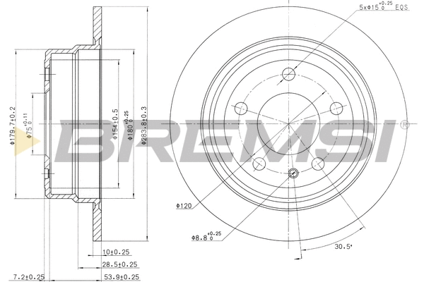 Disque de frein BREMSI CD6120S