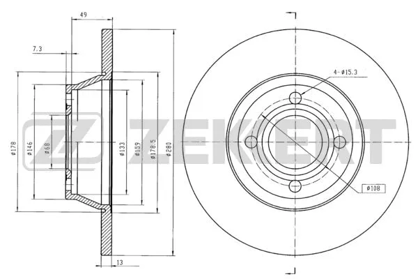 Disque de frein ZEKKERT BS-5763B