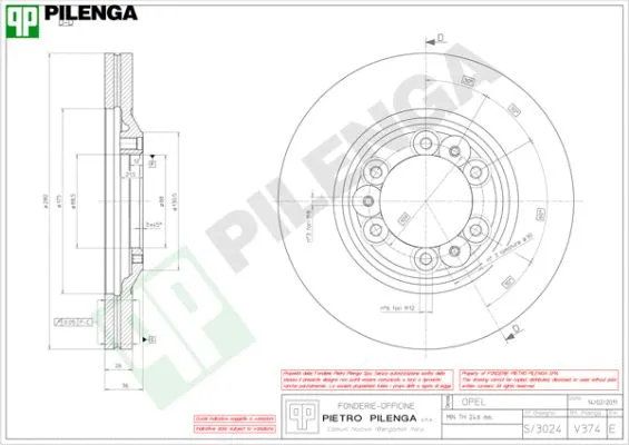 Disque de frein PILENGA V374