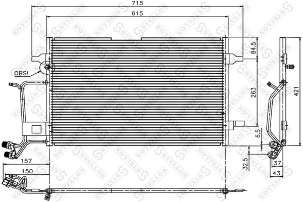 Condenseur, climatisation STELLOX 10-45006-SX
