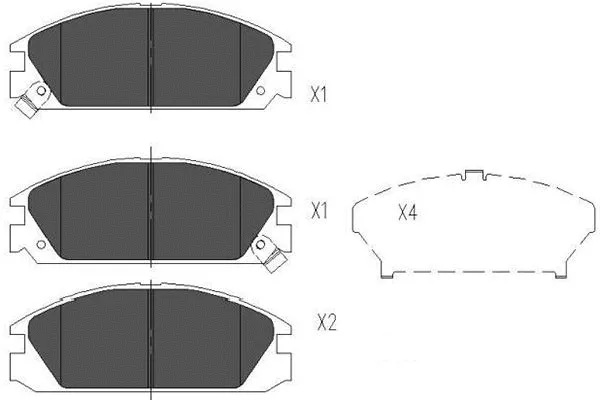 Kit de plaquettes de frein, frein à disque KAVO PARTS KBP-2020