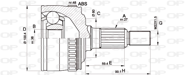 Jeu de joints, arbre de transmission OPEN PARTS CVJ5360.10