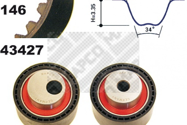Kit de courroie crantée MAPCO 23427