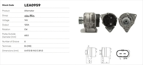 Alternateur LUSA LEA0959