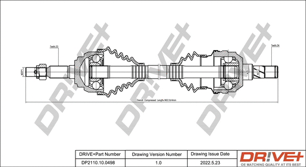 Arbre de transmission Dr!ve+ DP2110.10.0498
