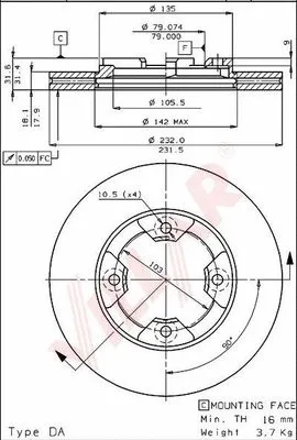 Disque de frein VILLAR 628.1064
