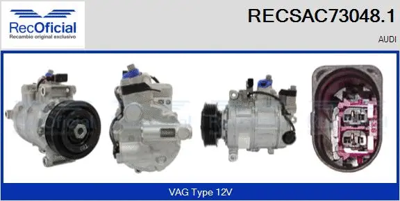 Compresseur, climatisation RECOFICIAL RECSAC73048.1