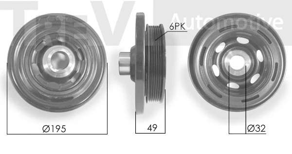 Poulie, vilebrequin TREVI AUTOMOTIVE PC1227