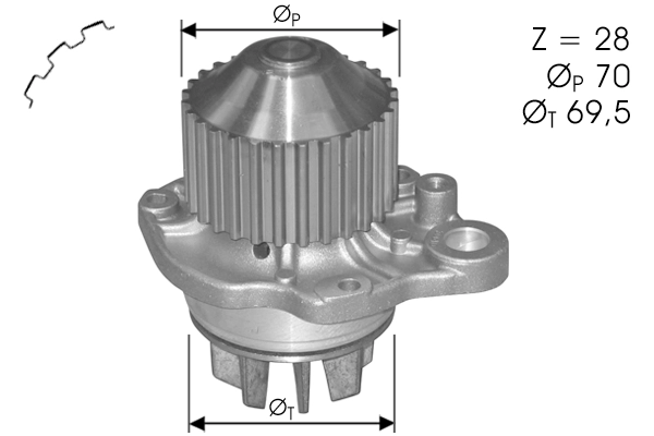 Pompe à eau, refroidissement du moteur TECDRIVE TPAE0248