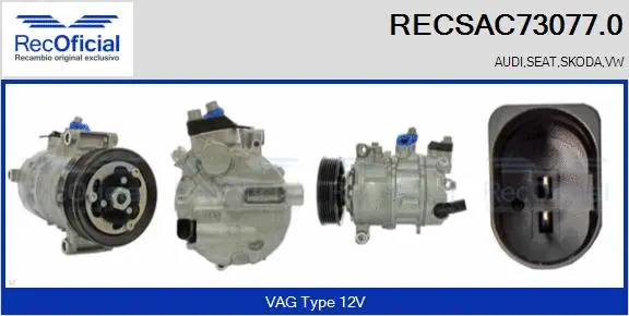 Compresseur, climatisation RECOFICIAL RECSAC73077.0