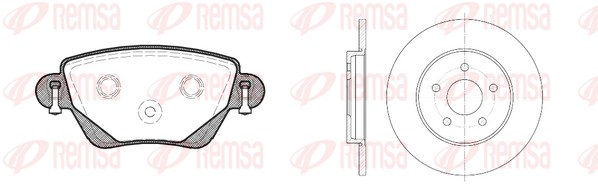Kit de freins, frein à disques REMSA 8777.00