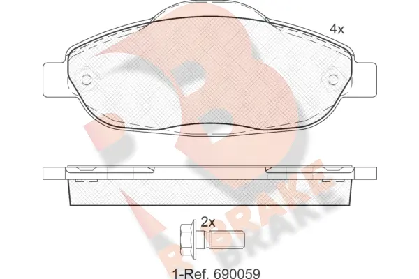 Kit de plaquettes de frein, frein à disque R BRAKE RB1851