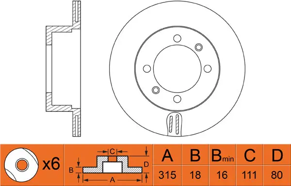 Disque de frein FIT FR0351V