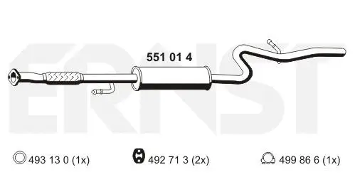 Silencieux central ERNST 551014