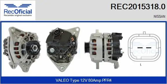 Alternateur RECOFICIAL REC2015318.0