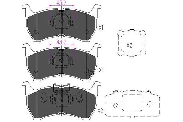 Kit de plaquettes de frein, frein à disque KAVO PARTS KBP-4519