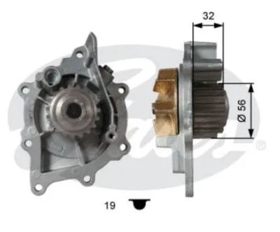 Pompe à eau, refroidissement du moteur GATES-BR WP0090
