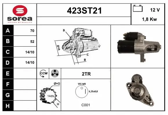 Démarreur STARTCAR 423ST21