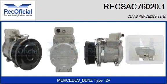 Compresseur, climatisation RECOFICIAL RECSAC76020.1