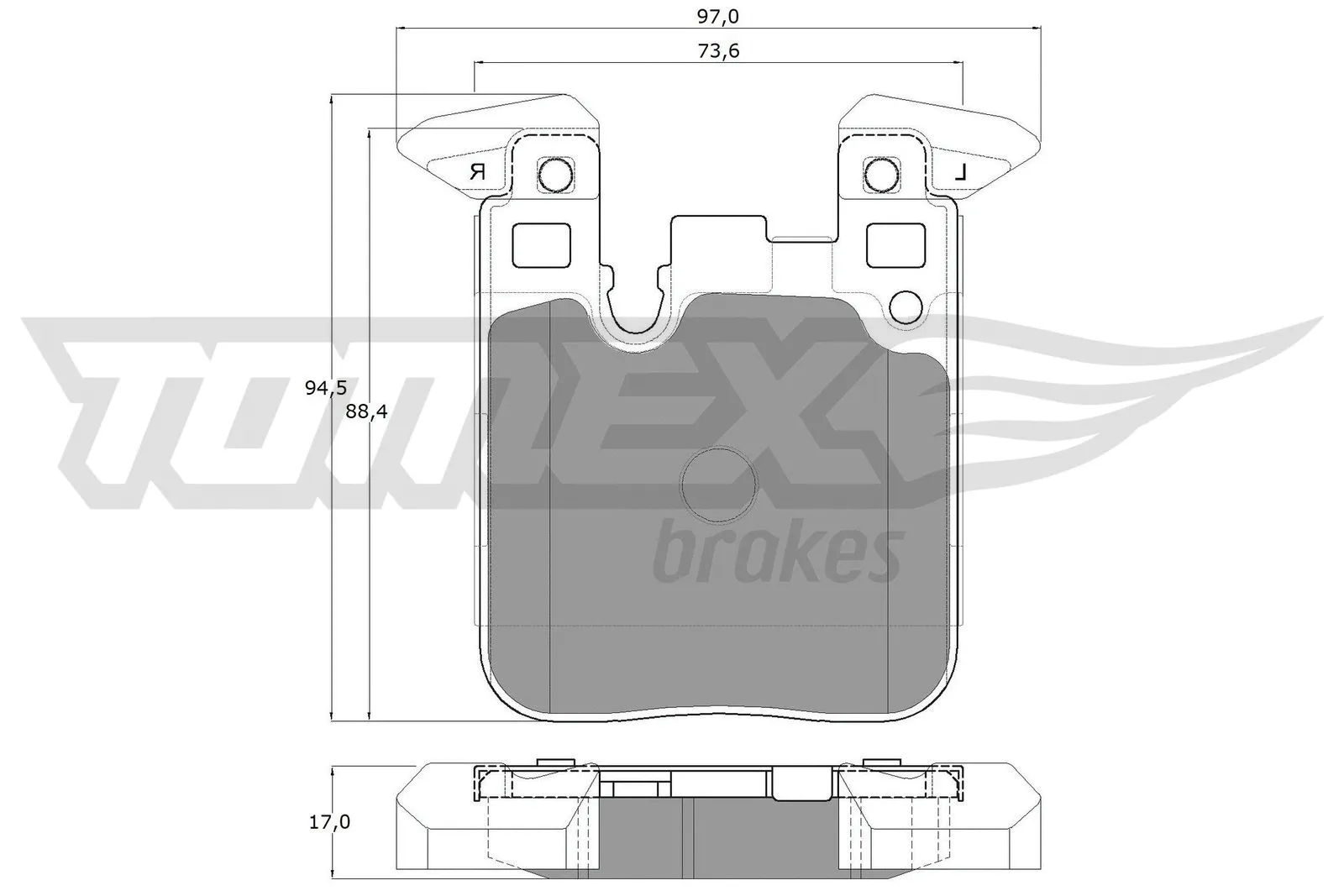 Kit de plaquettes de frein, frein à disque TOMEX Brakes TX 18-47
