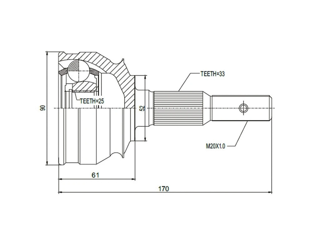 Jeu de joints, arbre de transmission A.Z. Meisterteile AZMT-43-030-1078