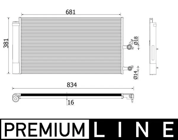 Condenseur, climatisation MAHLE AC 890 000P