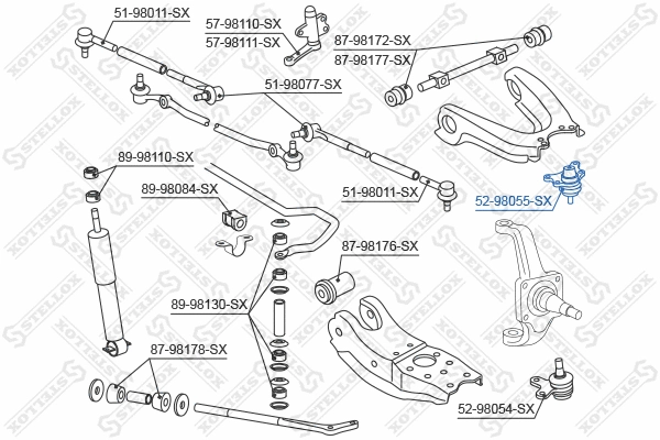 Rotule de suspension STELLOX 52-98055-SX