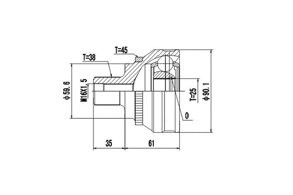 Jeu de joints, arbre de transmission DYNAMATRIX DCV803014